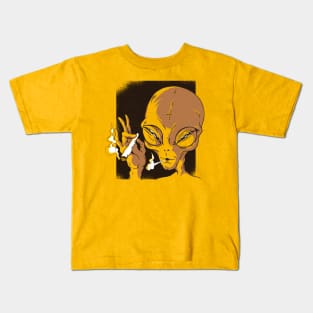 Smoking Alien Kids T-Shirt